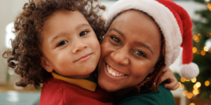 Mother and child at Christmas